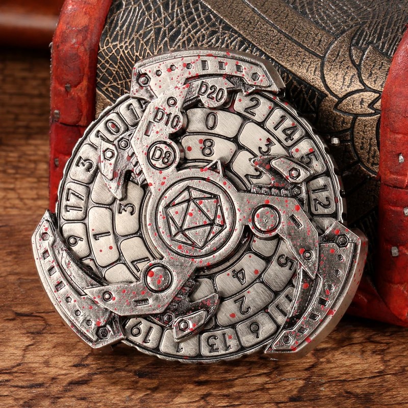 DND Wheel Cube Spinner, Fingertips Gyro, 7-in-1 Metal D&D Dice,
