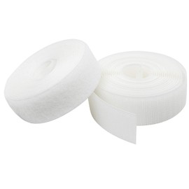 KLEBASTO Velcro Tape for Sewing, Set Hook Tape and Velcro Tape for Sewing, High Locking Force (White, 10 mm x 3 m)
