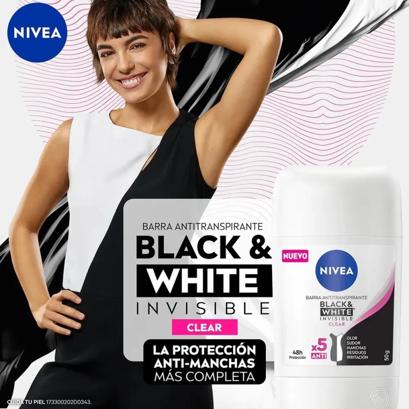 Desodorante Nivea Black & White Invisible Antimanchas 50gr