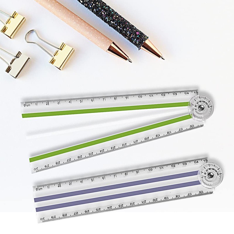 4 PCS Folding Rulers, 30cm Foldable Ruler 15cm Clear Rulers