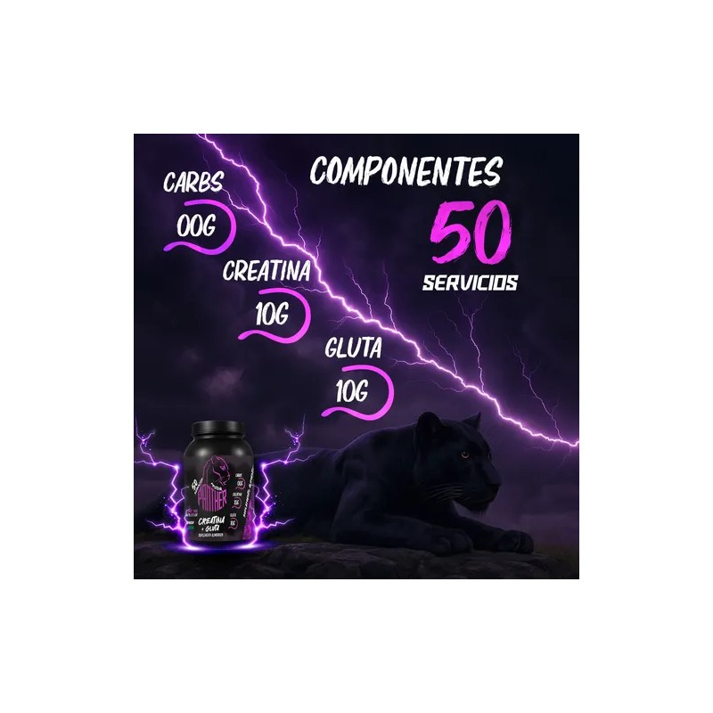 Creatina Glutamina Panther Protein 1kg Varios Sabores