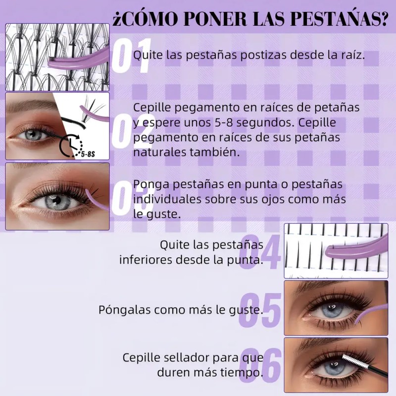 Kit de Extensiones para Pestañas B&Qaugen 3 en 1 con
