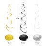 Hanging Swirls Party Streamer Spiral Decorations for Ceiling (30pcs, Black,