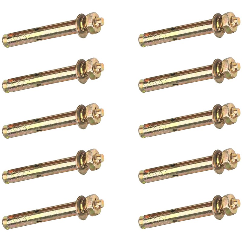 10 PCS M8*80mm Expansion Bolts,Hex Bolt Sleeve,Concrete Anchor (M8*80mm, 10)