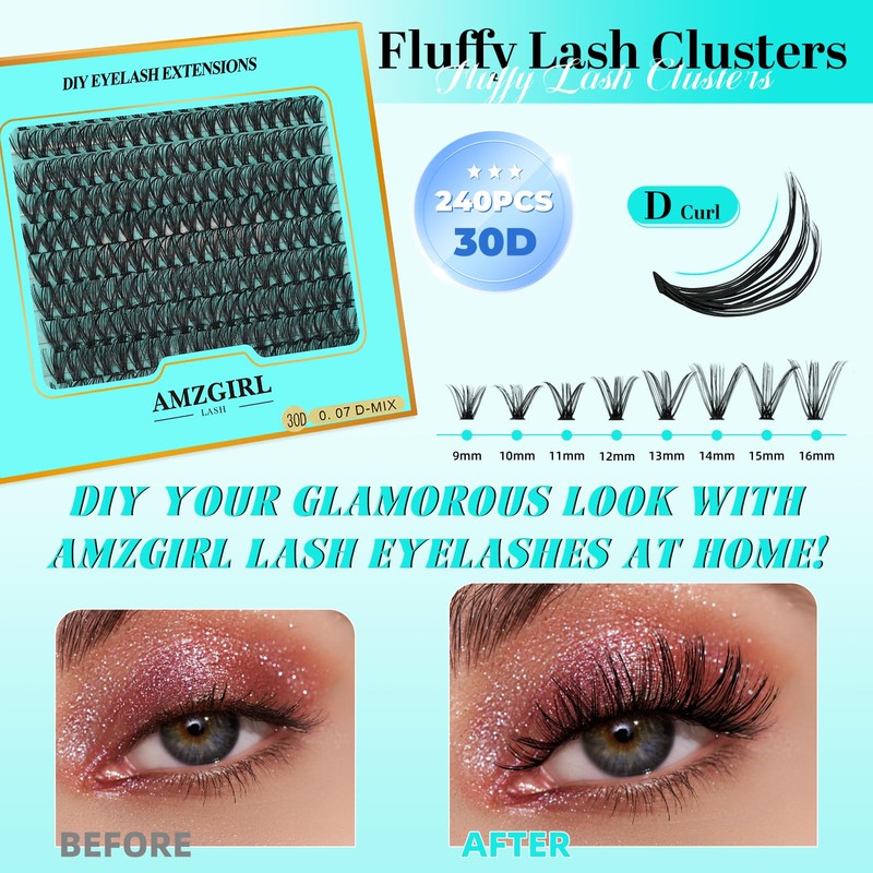 Lash Clusters Eyelashes Cluster Individual Wispy Lashes Thin Band for