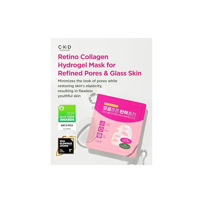 Mascarilla Facial de Colágeno y Retinol CKD Hydrogel Face Mask,