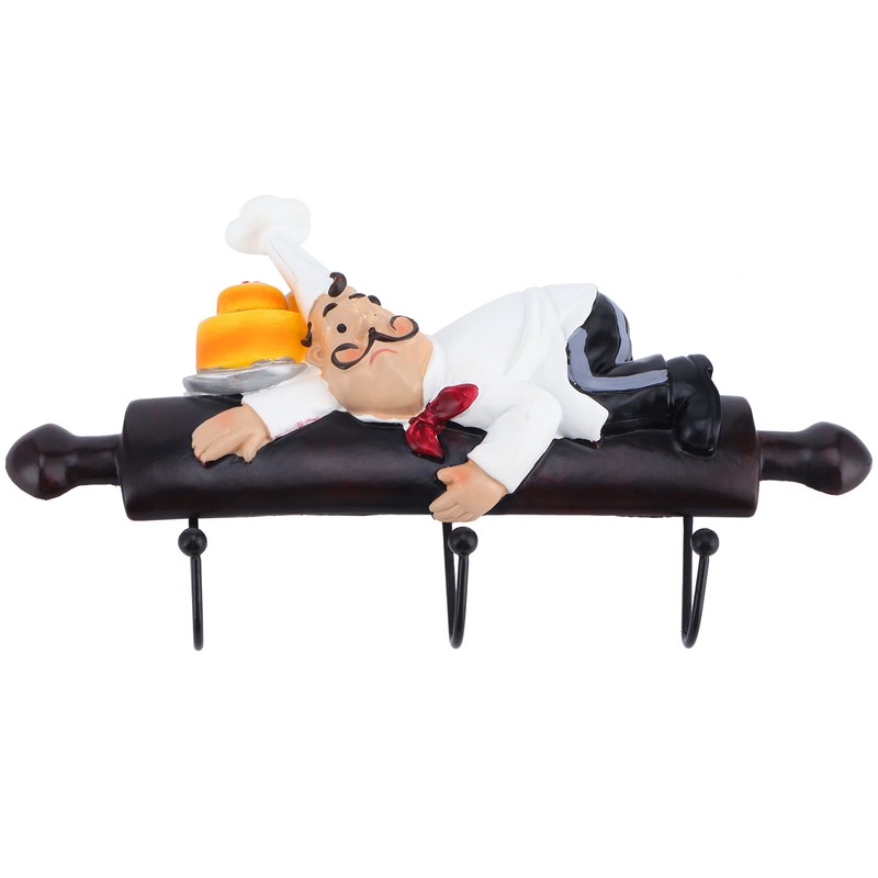 Wall Hook Cartoon Chef Figurine SelfAdhesive Hanger Hotel Dining Room