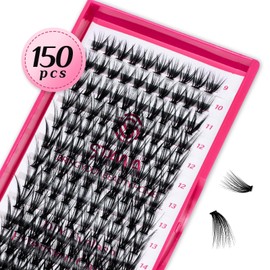 Lash Clusters 150PCS Individual Lashes, D Curl Lash Extension Clusters Lashes Wispy Natural Look, DIY Eyelash Clusters Look Like Eyelash Extensions DIY at Home by STHANA- 30D, 9-16mm Mixed