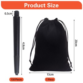TVSVKWE 150 Pieces Of Black Dart Rod And 1 Piece Of Velvet Bag, Plastic Dart Rod, Dart Accessories, Durable Dart Rod.