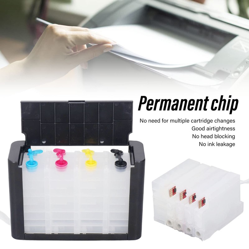 FTVOGUE Continuous Ink Supply Cartridge, Color Refill Printer with Permanent