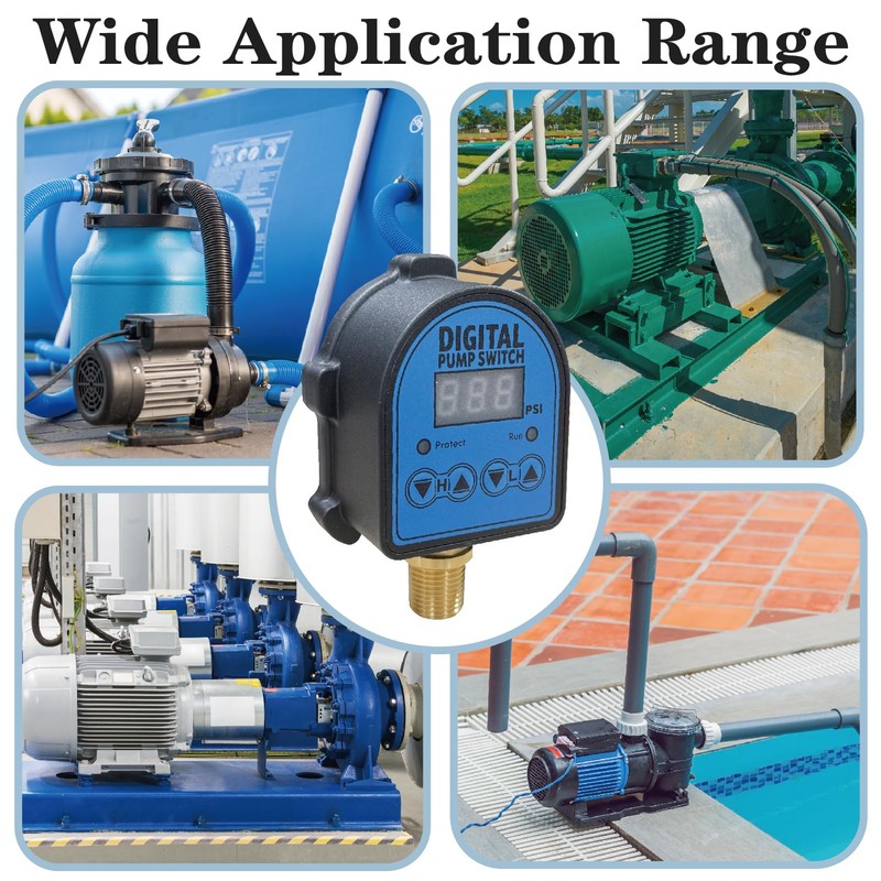 Digital Pressure Switch for Well Pump, Water Pump, 110V/220V 10A/5A,