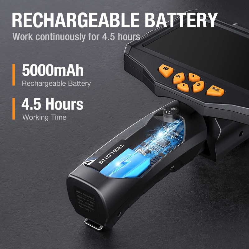 Teslong Inspection Camera, Dual Lens Borescope Camera with Light, NTS300