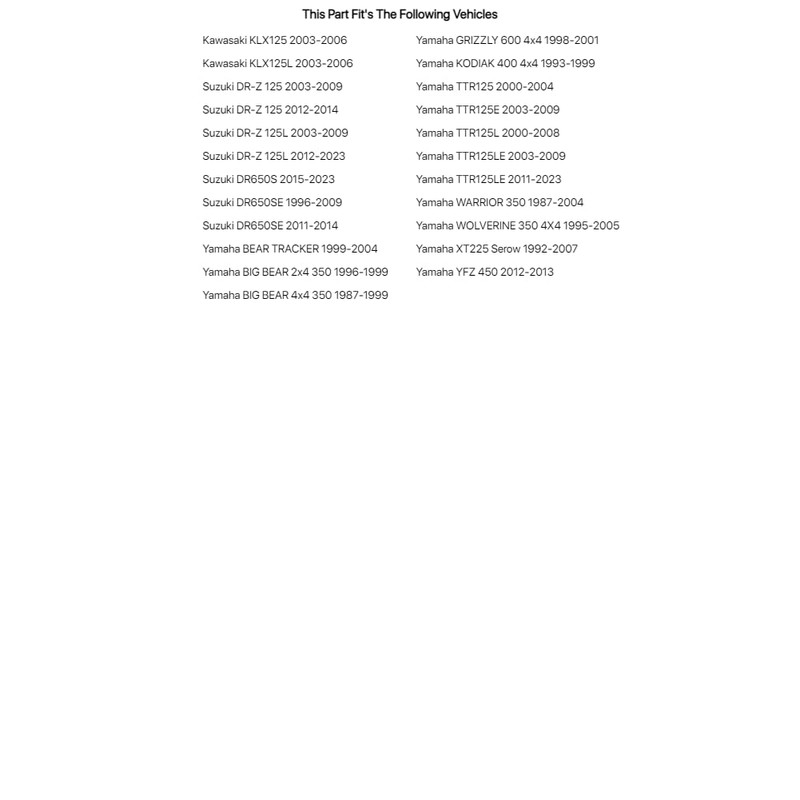 Mikuni Main Jet Application 4/Pk Lrg Rnd #160