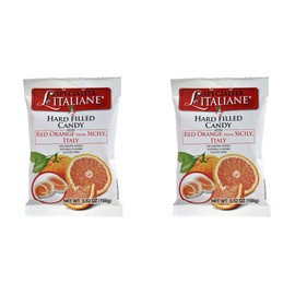Serra Le Italiane, Italian Natural Hard Candy Filled With Red Orange From Sicily Italy, 3.5 Ounce Pack of 2
