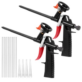 Foam Gun, Pack of 2 Construction Foam Gun with Valve, Metal Foam Gun for DIY and Professional, Construction Foam Gun for Home and Office Use, No Clean