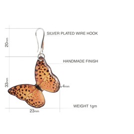 Handmade Lightweight Flower Butterfly Dangle Earrings for Women (Style 23 - Flying Orange Tiger)