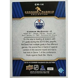 Generic 2015-16 Upper Deck Hockey Connor McDavid Collection #CM14 Connor McDavid Rookie Card RC Hockey Card Edmonton, BLUE
