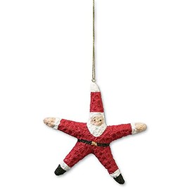 Cape Shore Christmas Resin Ornament, Santa Starfish, Holiday Tree Decoration, Home Collection, 864-41
