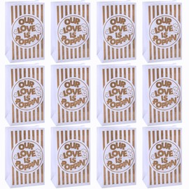 Fun Express Love is Poppin Wedding Popcorn Bags - Weddings or Bridal Shower Party Supplies - Set of 12