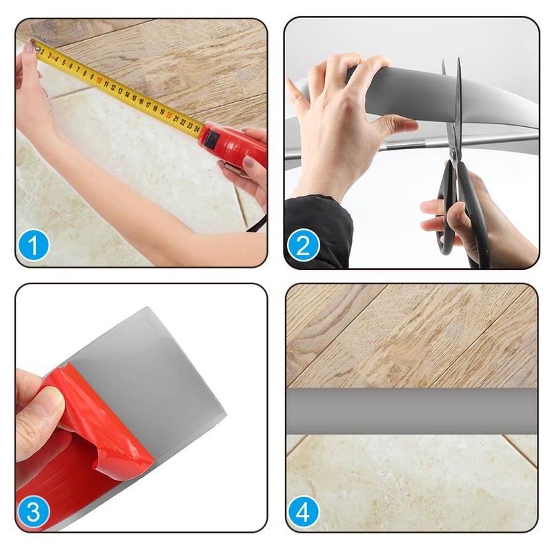 PAMISO 8Ft Floor Transition Strip, 3in Wide Self Adhesive Vinyl