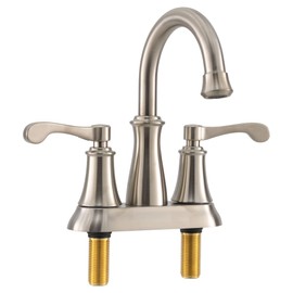 RecPro RV Bathroom Faucet Tall Spout Brushed Nickel with Drain