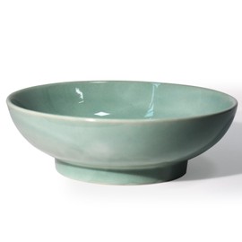 MUUBOOX 10" Decorative Bowl,Ceramic Fruit Bowl for Kitchen Counter,Coffee Table, Dining Room,Table Centerpiece Bowel,Entryway Key Holder & Jewelry Organizer (Jade green)