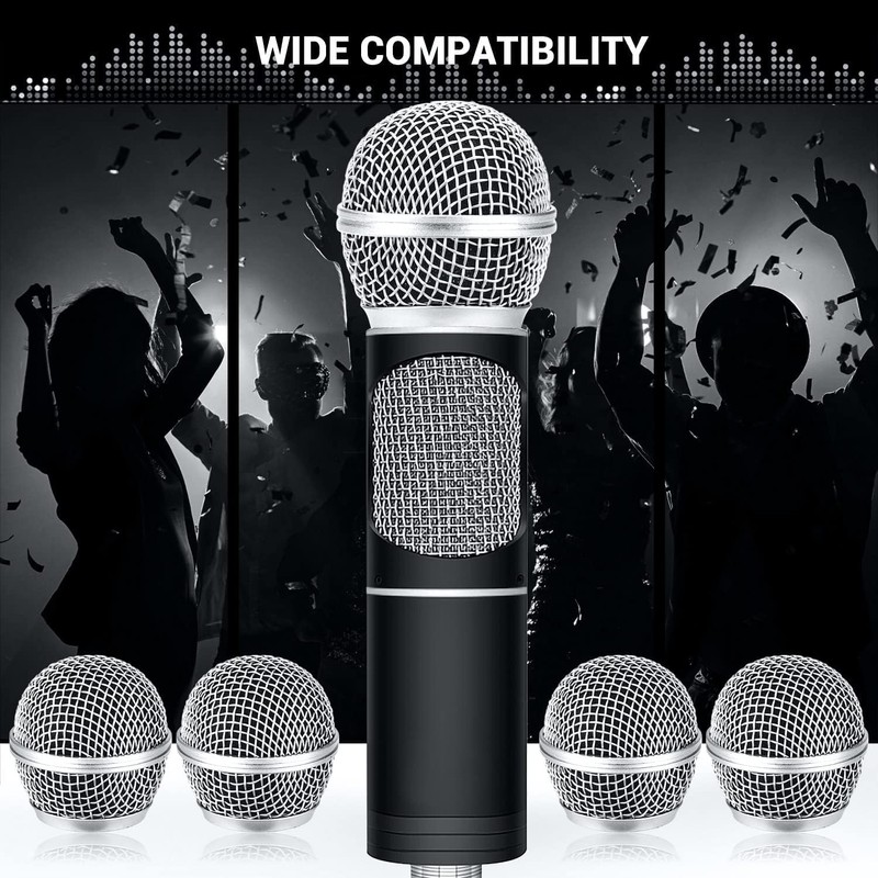 4 Pieces Metal Microphone Mesh Heads, Microphone Metal Head with