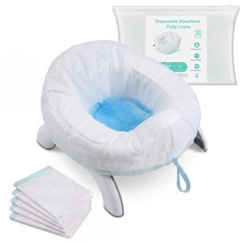 Disposable Potty Liners with Absorbent Pads – 30 Counts, Leak-Proof Travel Toilet Bags for Toddlers, Fit OXO Tot & Most Portable Chairs, Potty Training Refill Bags for Kids