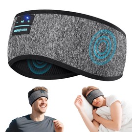 Sleep Headphones Bluetooth 6.0 Headband, 20H Playtime Headband Headphones with Ultra-Thin HD Speakers, Sports Wireless Earphones for Sleeping Workout Yoga Travel Meditation, Gifts for Women Men,Grey