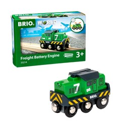 BRIO World Freight Battery Engine - Battery-Operated Toy Train for Wooden Tracks - Powerful Motorized Train Engine Pulls The Longest Sets - Works with All Railway Sets - Ages 3 & Up