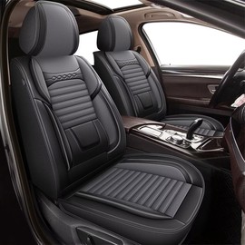 DISUTOGO Seat Covers Full Set Fit for Toyota Crown 2023 2024 2025 Leather Car Seat Covers Waterproof Seat Protectors Automotive Seat Cushion with Airbag Compatible (5 Seats,Black&Grey)