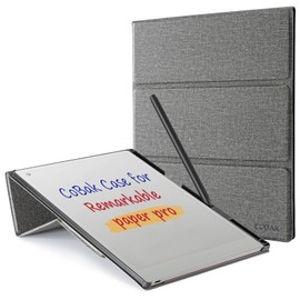 CoBak Case for Remarkable Paper Pro 2024 11.8 Inch - with Pen Holder, Nib Storage and Folding Stand Function with Multiple Angles, Grey