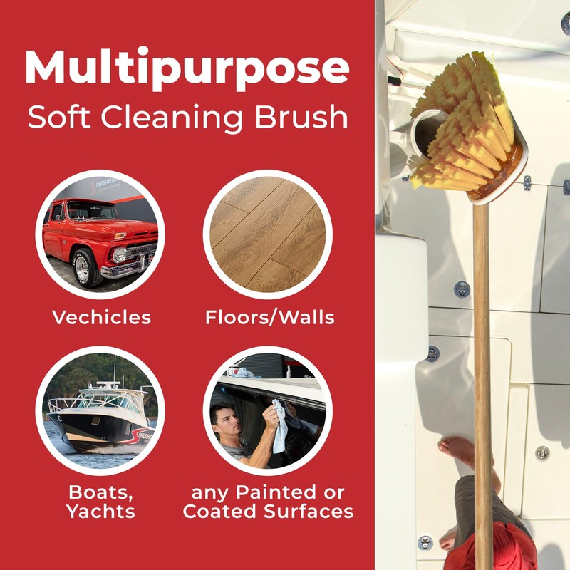 Shurhold 1960 Marine Mate 6 Inch Soft Bristle Brush with