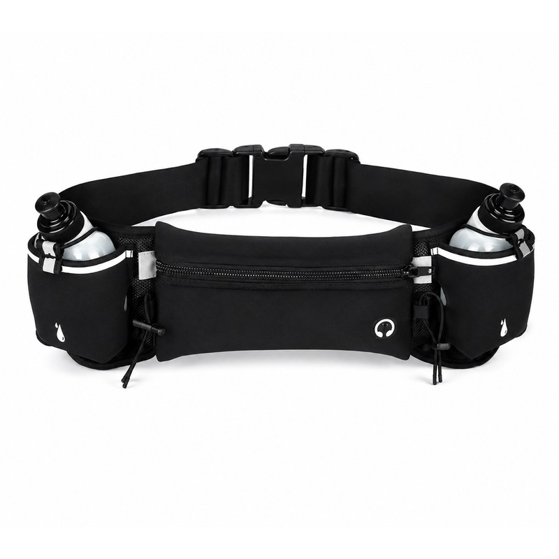 Running Waist Pack with 2 Water Bottles – Dual Pocket