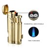 Cigar Torch Lighter with Punch Butane Refillable Lighters 2 Jet
