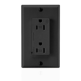 Leviton TR Decora Duplex Surge Suppressor Receptacle, Commercial Grade, T5280-E, Black