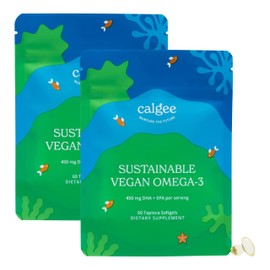 Calgee Vegan Omega 3-450mg DHA & EPA Fatty Acids - Sustainable Algae Oil - Plant-Based Fish Oil Alternative - Carrageenan-Free Softgels (120 Ct)