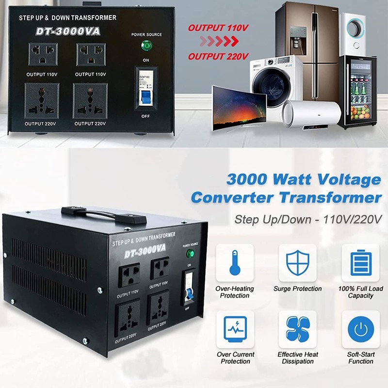 YaeCCC 3000VA Voltage Transformer Power Converter 110V/220V Converter AC-AC 3000VA