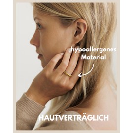 GD GOOD.designs Anti-Stress Ring with Movable Beads - Waterproof Anxiety Ring in 18K Gold and Silver | Size Adjustable Fidget Ring, Precious metal