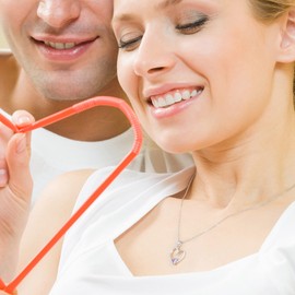 Heart Birthstone Necklace Gifts for Women Girls, S925 Sterling Silver Necklace Mothers Gifts Christmas Gifts Valentines Anniversary Birthday Jewelry Gifts for Women Mom Her Wife Grandma Girlfriend, Sterling Silver, Cubic Zirconia