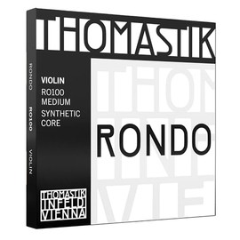 Thomastik-Infeld Rondo Violin Strings RO100, Synthetic Core Set for Professionals - Tin-plated E, Aluminum A, Silver D&G – Deep Tonal Intensity with Compact Focus – Vast Dynamic Range - Made in Vienna