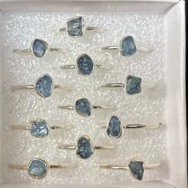 Natural Creations Sterling silver stackable ring size 10 aquamarine