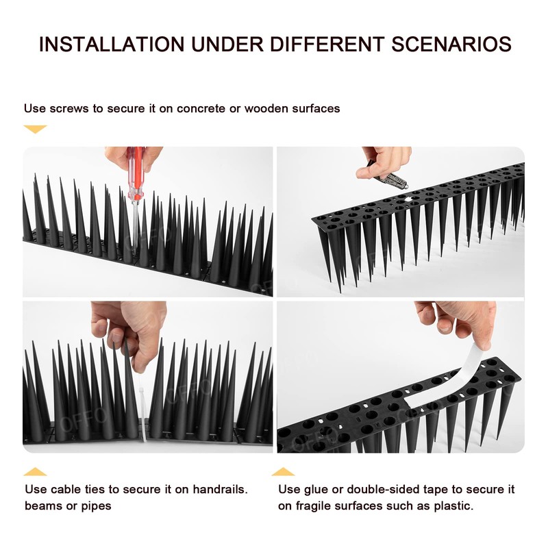 OFFO Bird Spikes Pigeon Outdoor Spikes for Cat Keep Birds