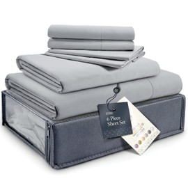BELADOR Silky Soft Sheet Set - Luxury 6 Piece for King Size Bed, Secure-Fit Deep Pocket Sheets with Elastic, Breathable Hotel Sheets and Pillowcase Set, Wrinkle Free Oeko-TEX