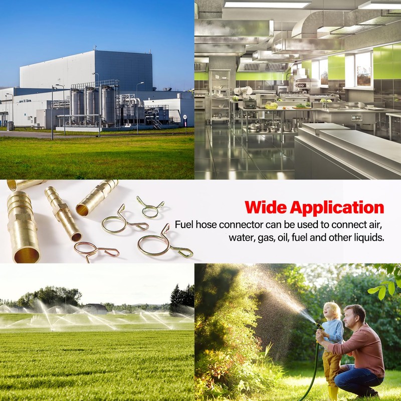 YIXISI 12 PCS 6/8/10/12 mm 2-Way Fuel Hose Barbed Connector,