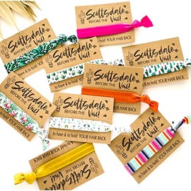 Three Girls Shop Pack of 10 Scottsdale Before the Veil, To have & to hold your hair back Hair Tie Favors (Kraft Brown Card Stock)