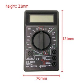 JZK DT-830D Black Digital Multimeter Voltmeter Ammeter Digital LCD Multimeter, AC DC Rods with diode