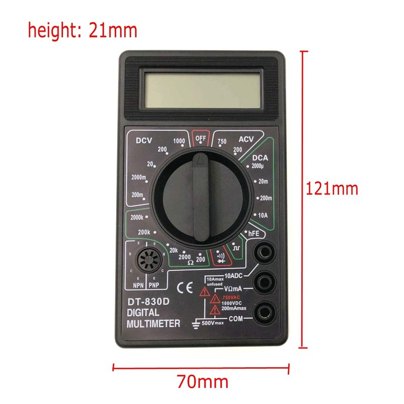 JZK DT-830D Black Digital Multimeter Voltmeter Ammeter Digital LCD Multimeter,