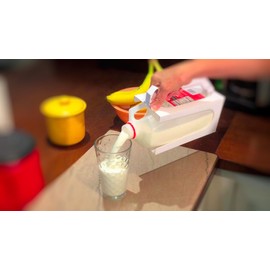 Carton Caddy® Xl Half Gallon Milk Carton Holder with Handle | Reusable Juice Box Holder with Handle | Rust Free, Dishwasher Safe