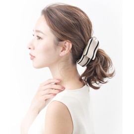 VingTAINE Banana Clip, Bi-Color, Top Ribbon, Line, Hair Accessory, Cute, Elegant, Gift, Present H7746-IV-